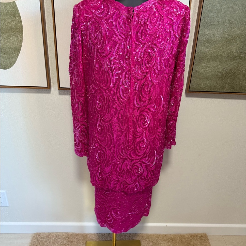 Judith Ann Creations Vintage Pink Long Sleeve Dress - Picture 3 of 8